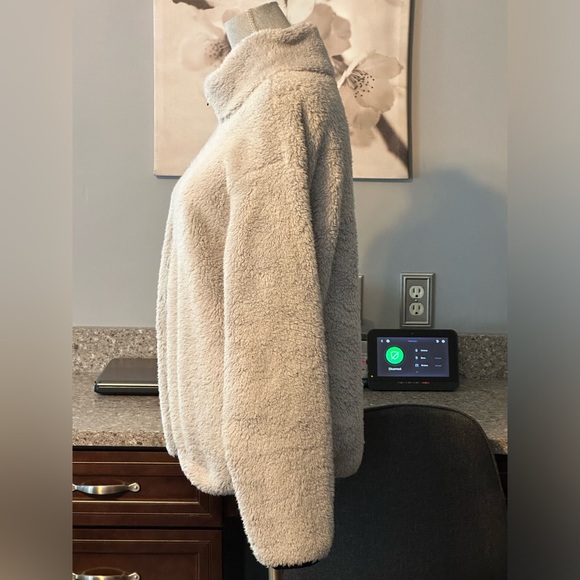 Victoria’s Secret PINK light gray super soft full zip fleece jacket size large - Picture 2 of 5